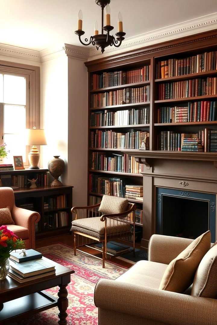 Curated Collection of Vintage Books - 22 Vintage Living Room Ideas