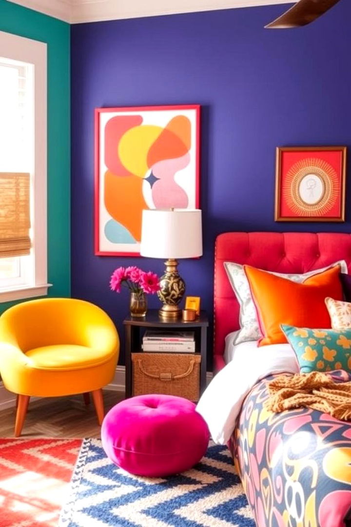 Curated Color Pop Bedroom - 22 Dreamy Bedroom Design Ideas