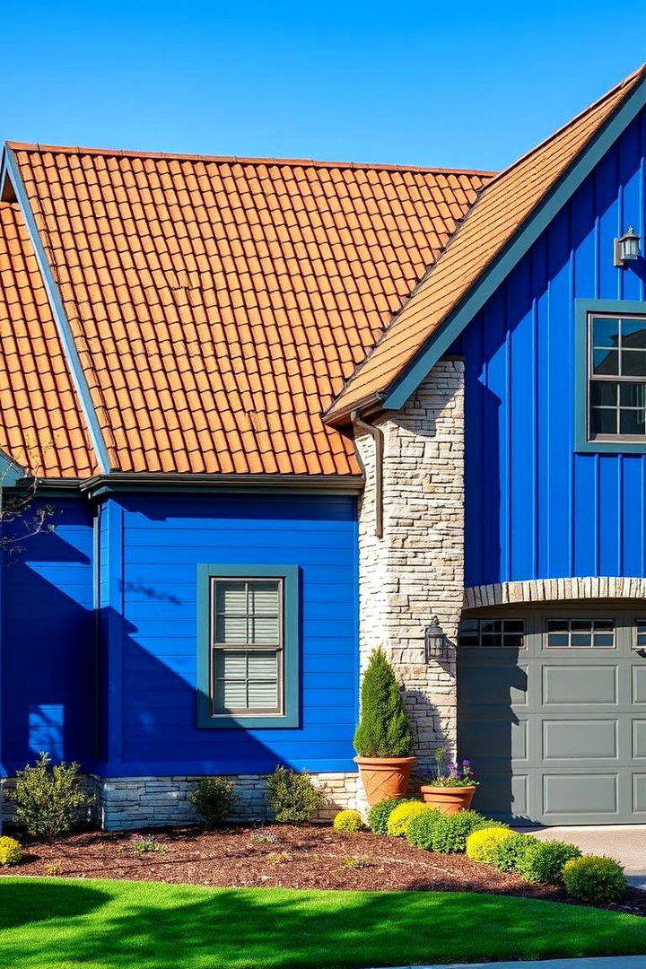 Curb Appeal Boost - 22 blue exterior home with a brown roof ideas