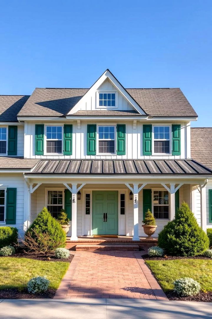 Curb Appeal and Exterior Detailing - 22 Farmhouse Green Exterior Home Ideas