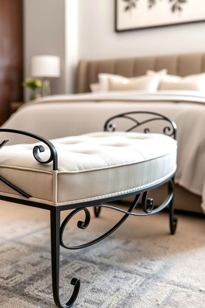 Curved Accent Bench - 22 Bedroom Bench Ideas