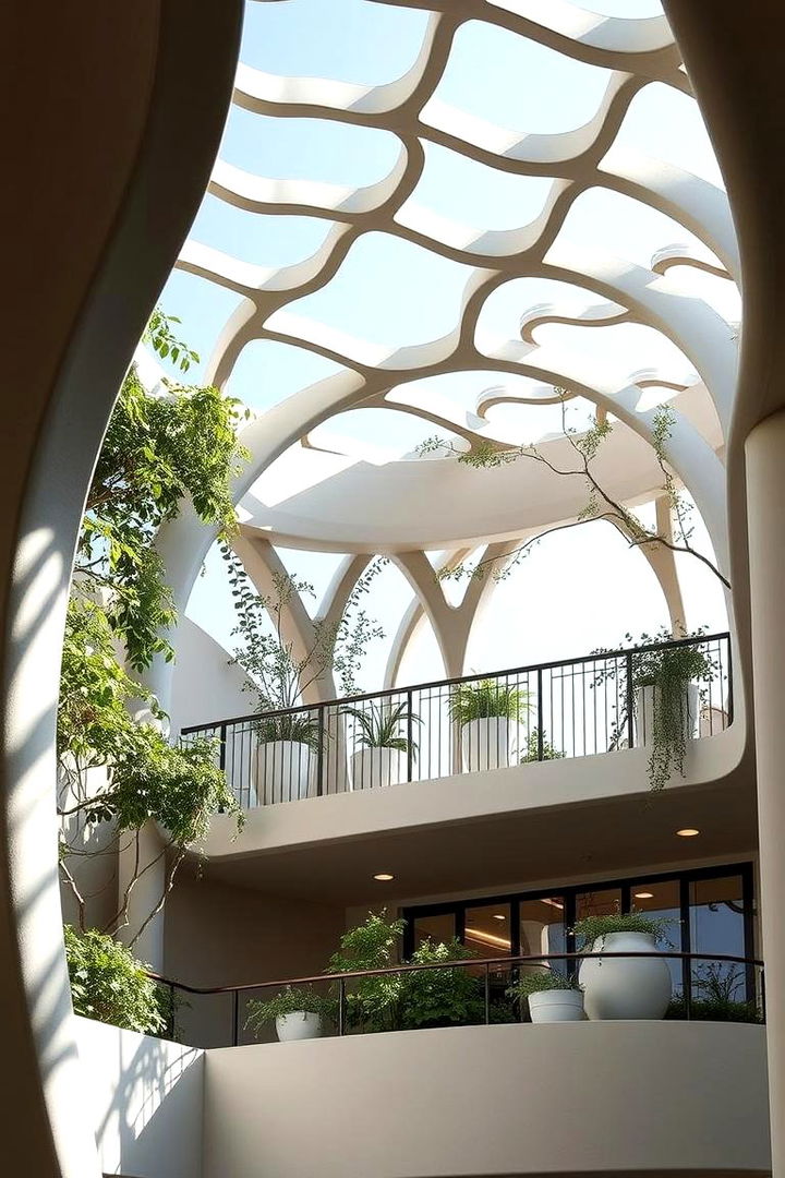 Curved Architectural Trellis - 22 Balcony Trellis Ideas