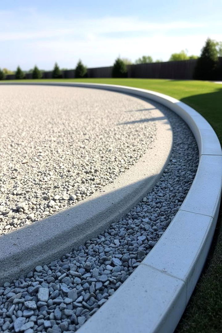 Curved Concrete Edge - 22 Gravel Driveway Edging Ideas