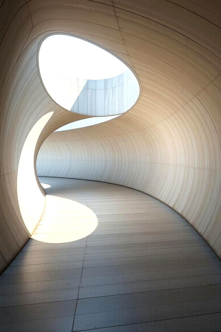 Curved Concrete Elegance - 22 Concrete Walkway Ideas