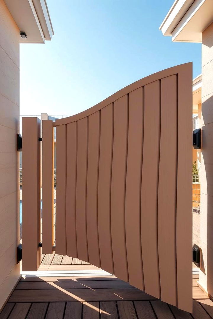 Curved Contemporary Expression - 22 Deck Gate Ideas