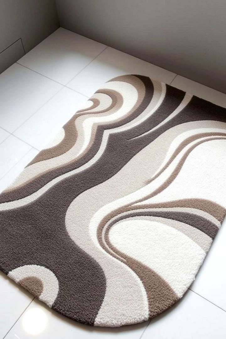 Curved Contemporary Shape Innovations - 22 Bathroom Rug Ideas