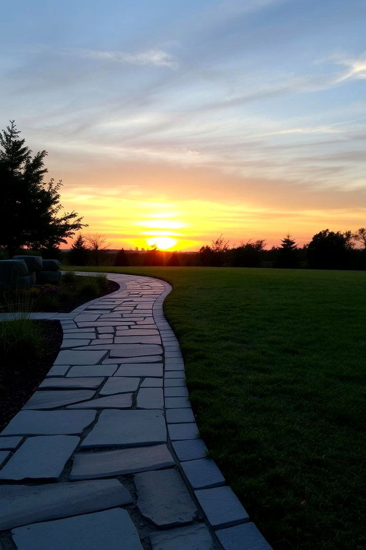 Curved Edge Charm - 22 Stepping Stone Walkway Ideas