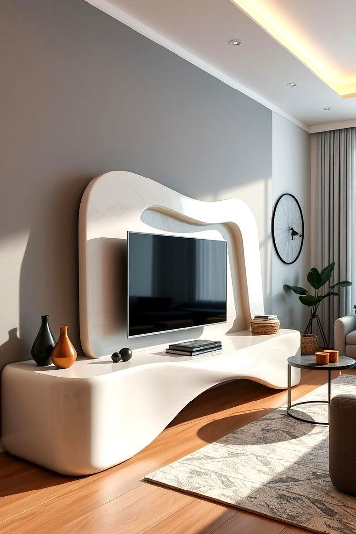 Curved Edge Innovative TV Stand - 22 Tv Stand Ideas