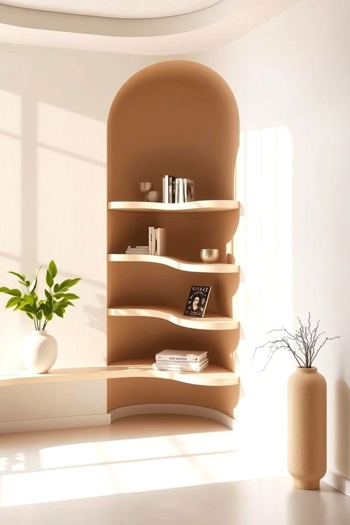 Curved Floating Shelves - 22 Floating Shelves Ideas