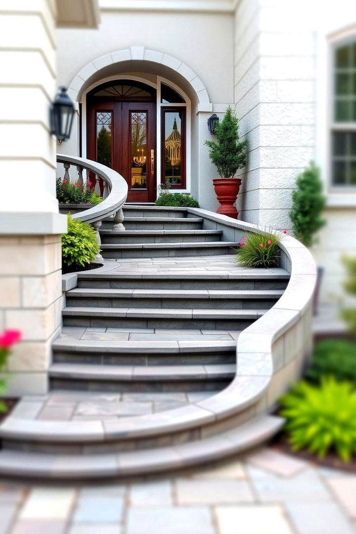 Curved Front Steps - 22 Front Step Ideas