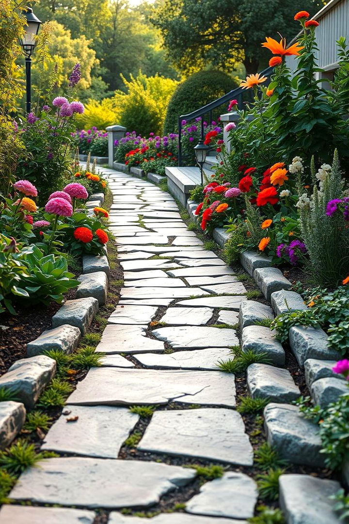 Curved Garden Paths - 22 Stone Walkway Ideas