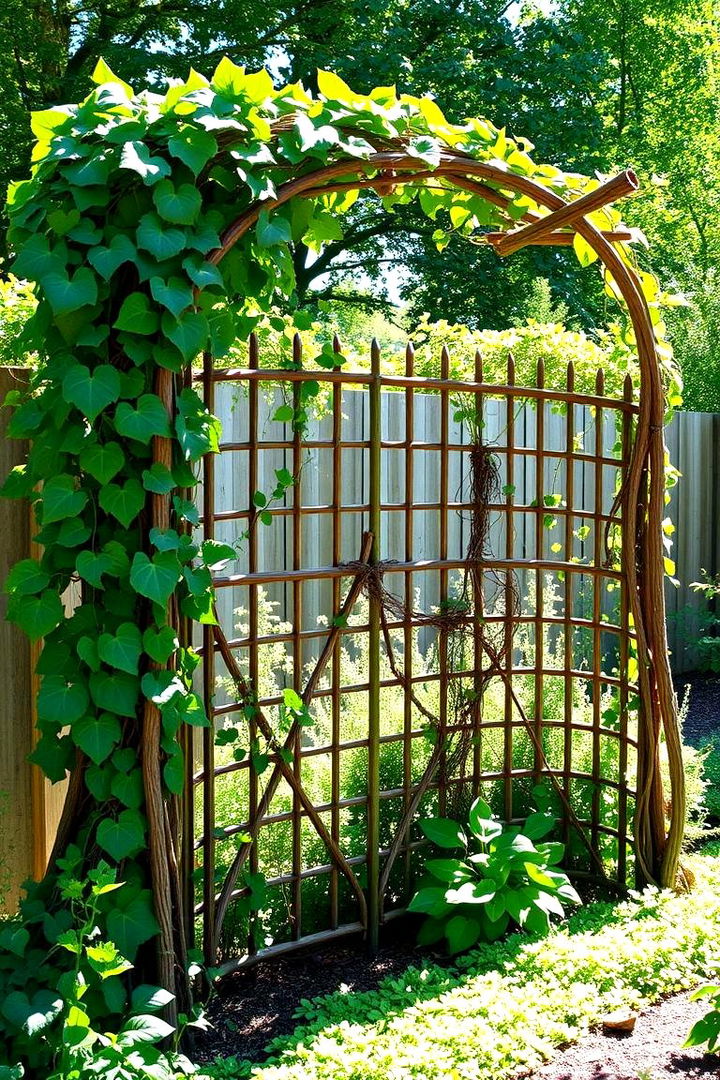 Curved Garden Trellis Fence - 22 Small Garden Fence Ideas