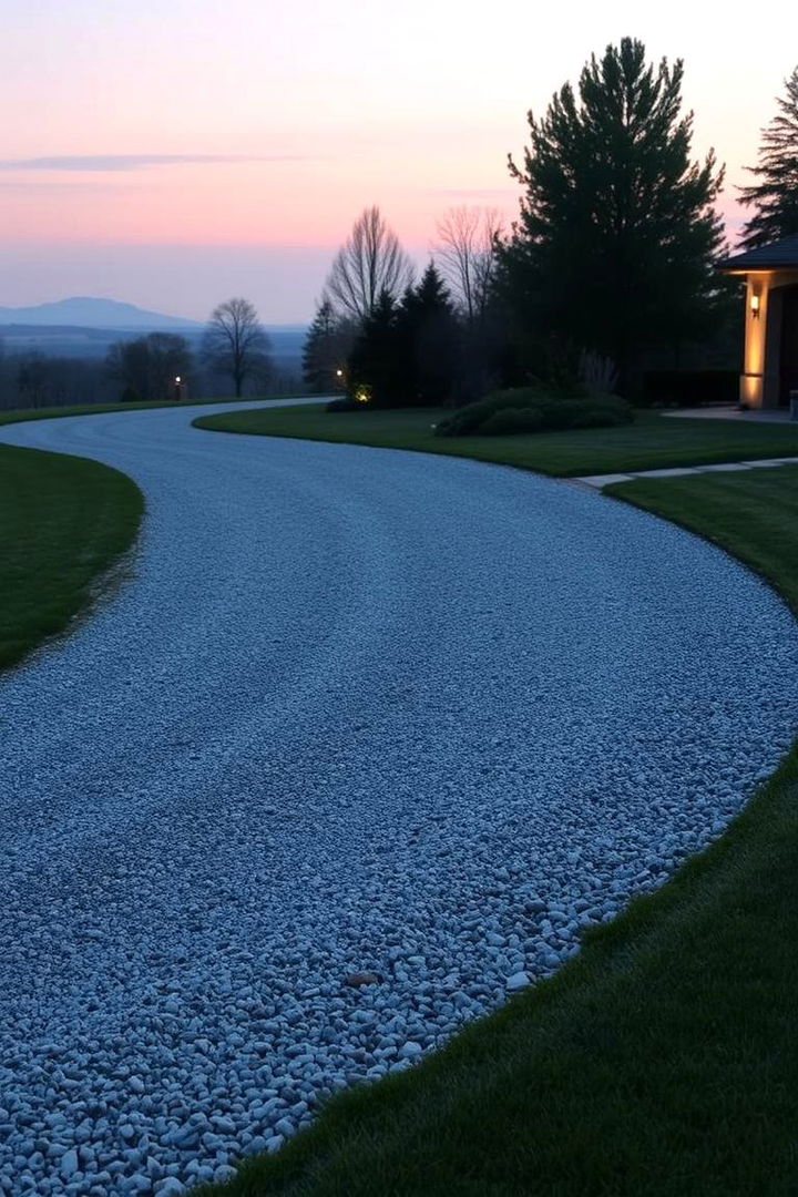 Curved Gravel Driveways for Graceful Entry - 22 Gravel Driveway Ideas