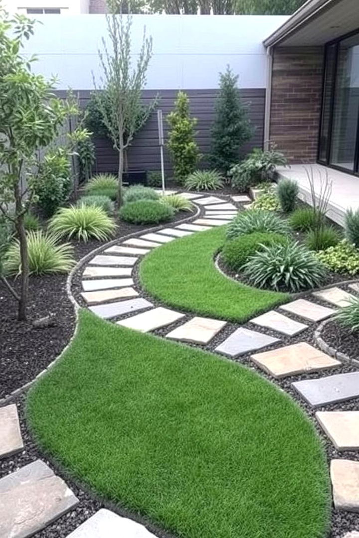 Curved Green Landscaping - 22 Modern Backyard Ideas