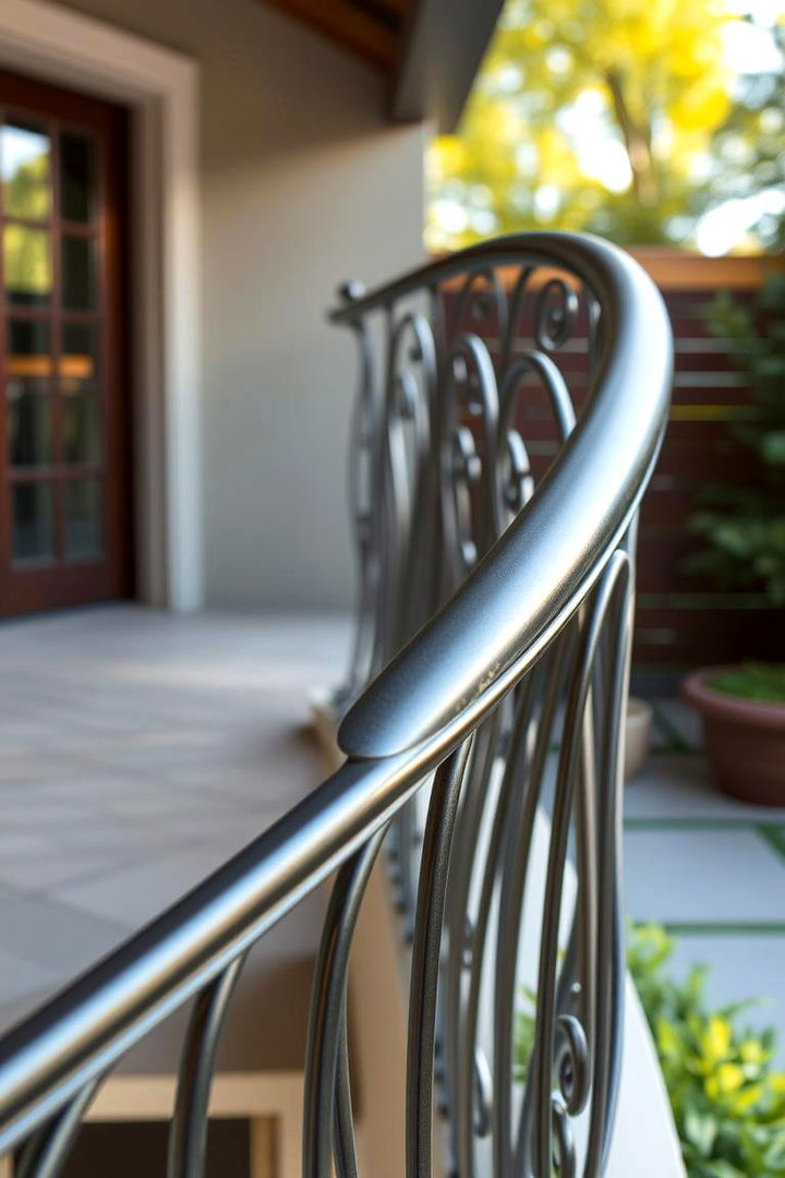Curved Metal Artistry - 22 Metal Deck Railing Ideas