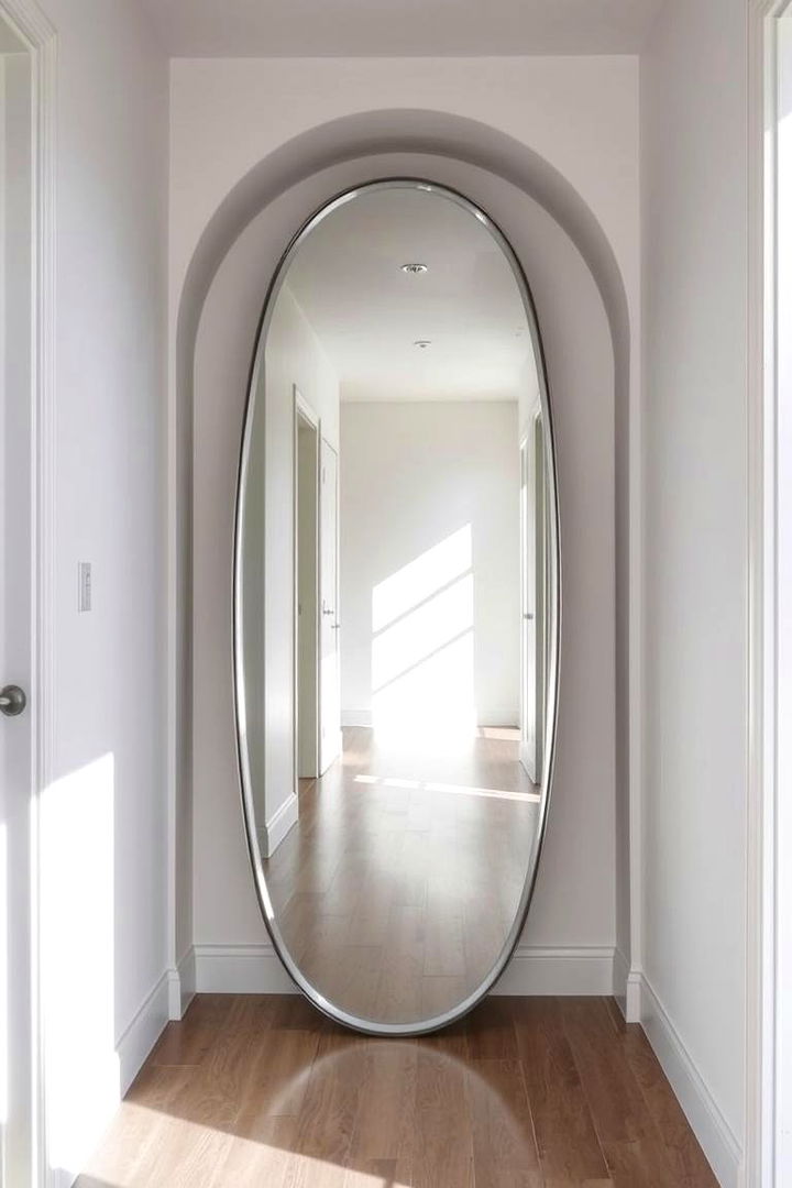 Curved Mirror for Unique Perspective - 22 hallway mirror ideas