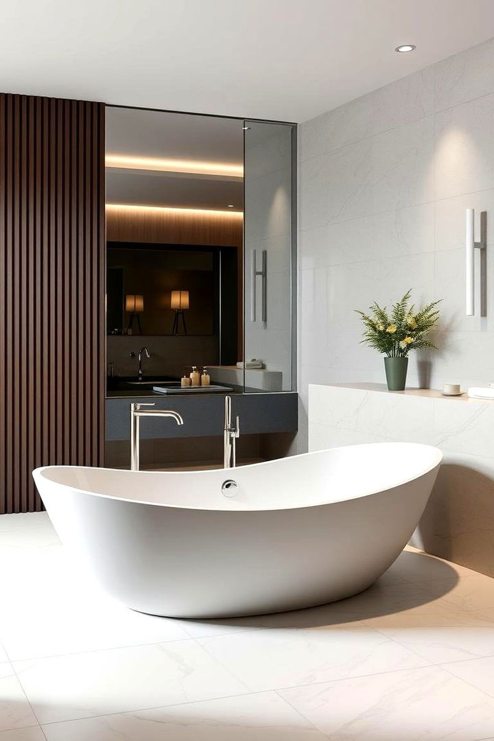 Curved Modern Luxury - 22 Drop in Tub Ideas