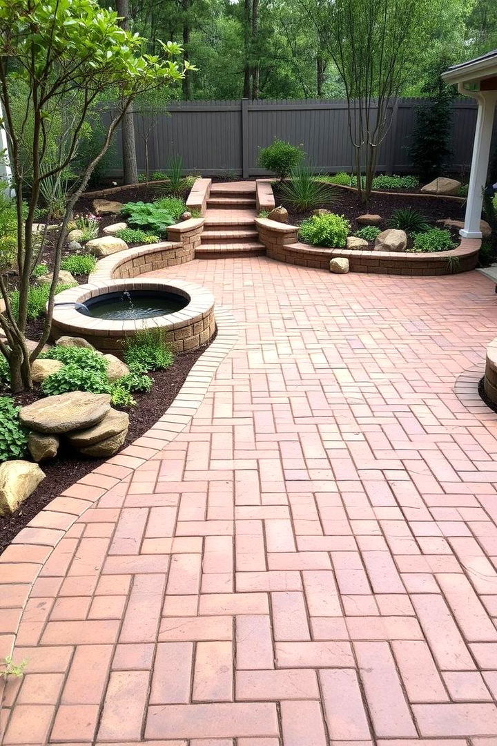 Curved Paths for Organic Flow - 22 Brick Patio Ideas