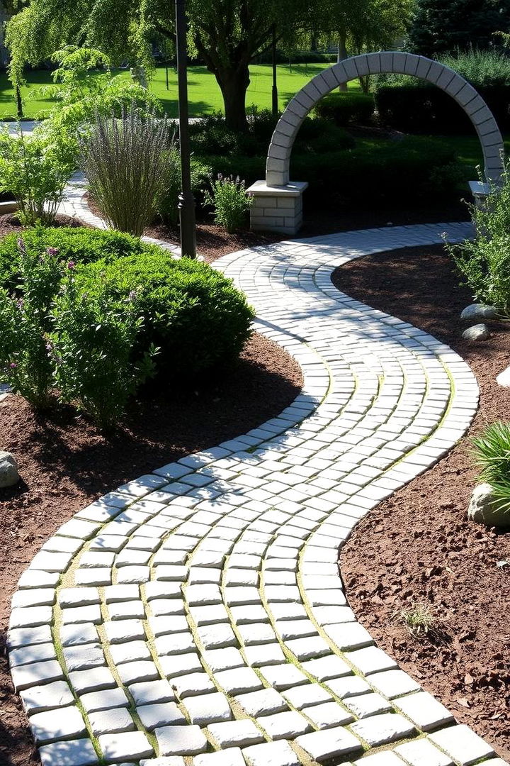 Curved Pathway Aesthetics - 22 Cobble Stone Walkway Ideas