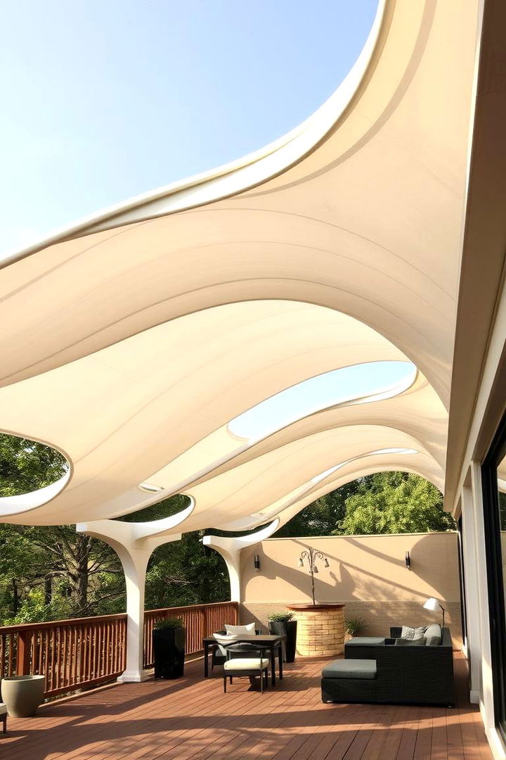 Curved Roof Elegance - 22 Deck Roof Ideas