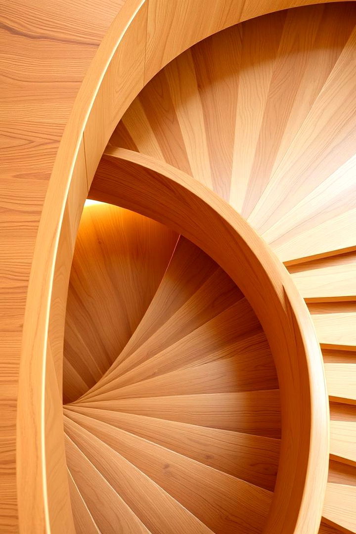 Curved Staircase Sculpture - 22 Wooden Staircase Ideas
