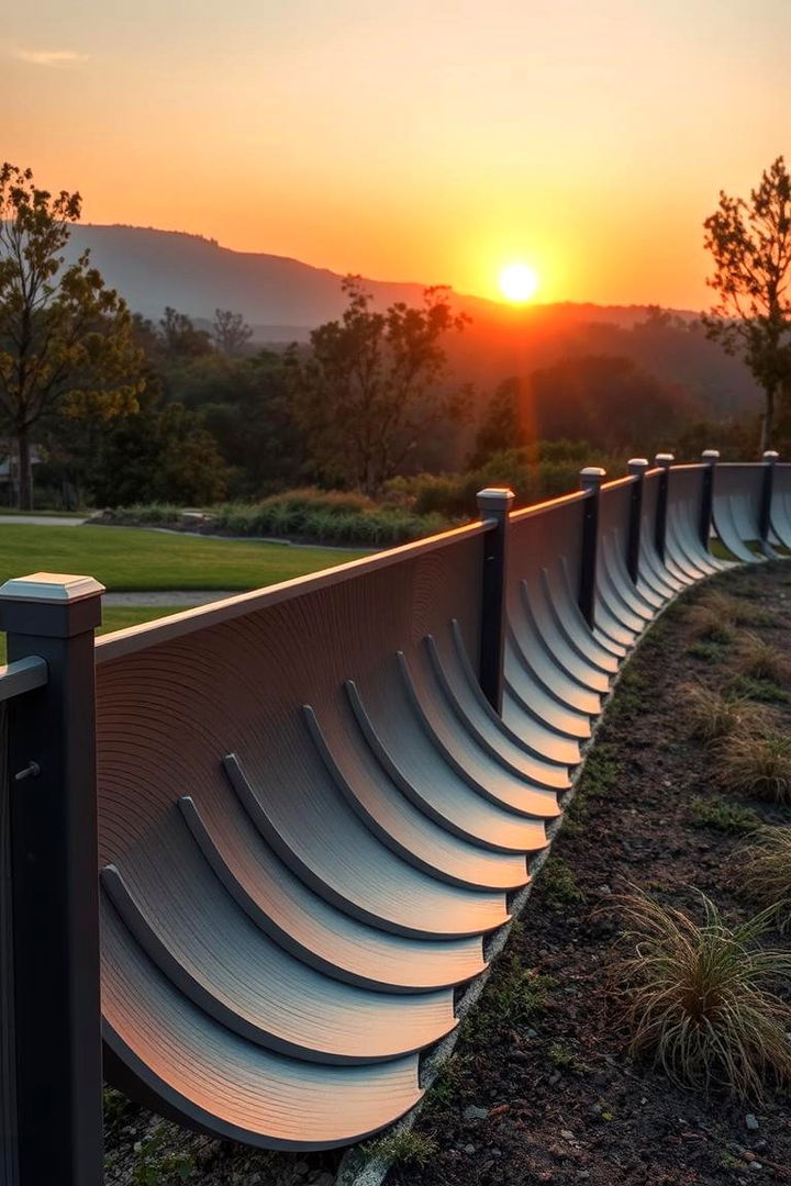 Curved and Flowing Design Fence - 22 Black Fence Ideas