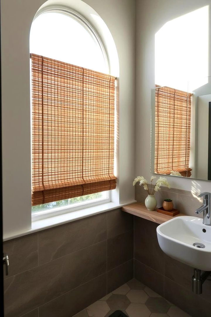Custom Bamboo Shades - 22 Bathroom Window Treatment Ideas