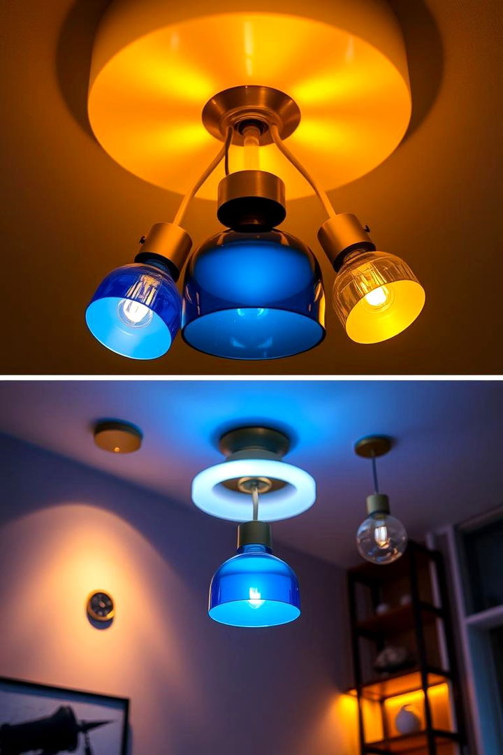 Custom Blue and Gold Lighting - 22 Blue and Gold Bathroom Ideas