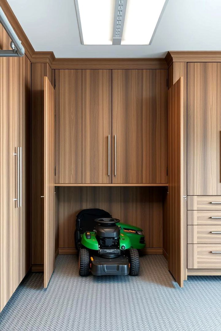 Custom Built Cabinets - 22 Lawn Mower Storage Ideas