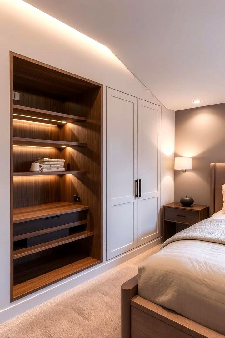 Custom Built In Storage Solutions - 22 Low Sloped Ceiling Bedroom Ideas