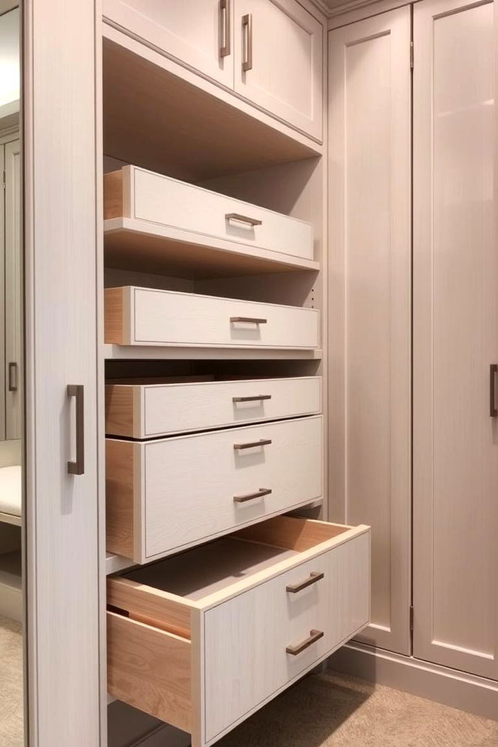 Custom Built in Drawers - 22 Small Dressing Room Ideas