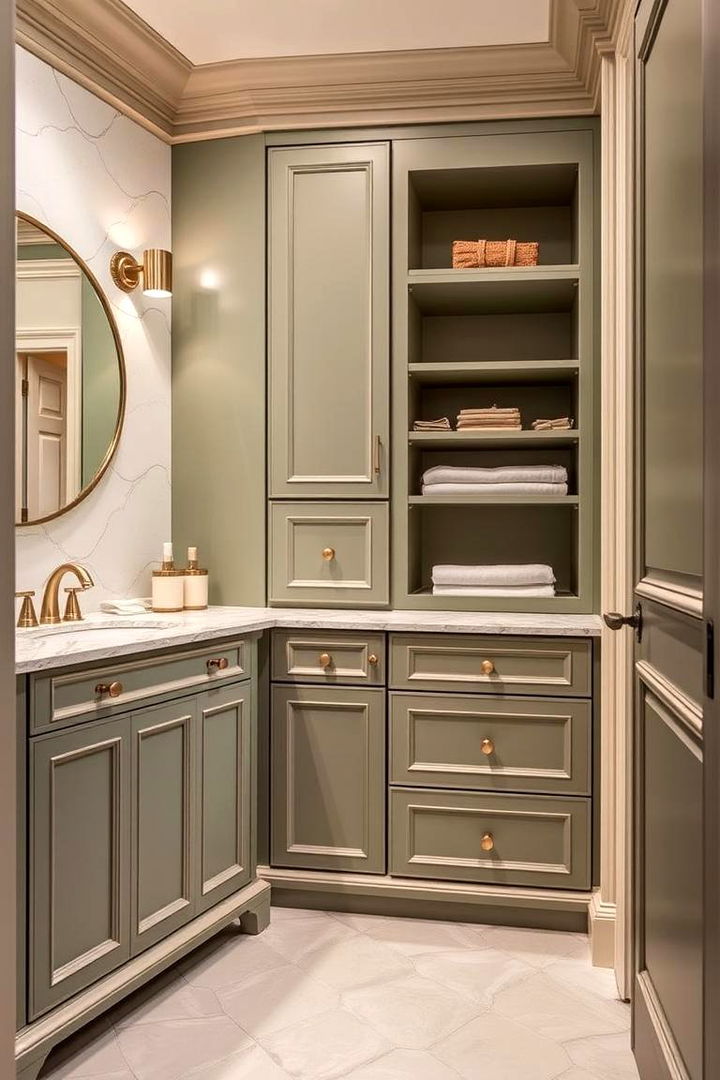 Custom Cabinetry Innovations - 22 Sage Green and Cream Bathroom Ideas