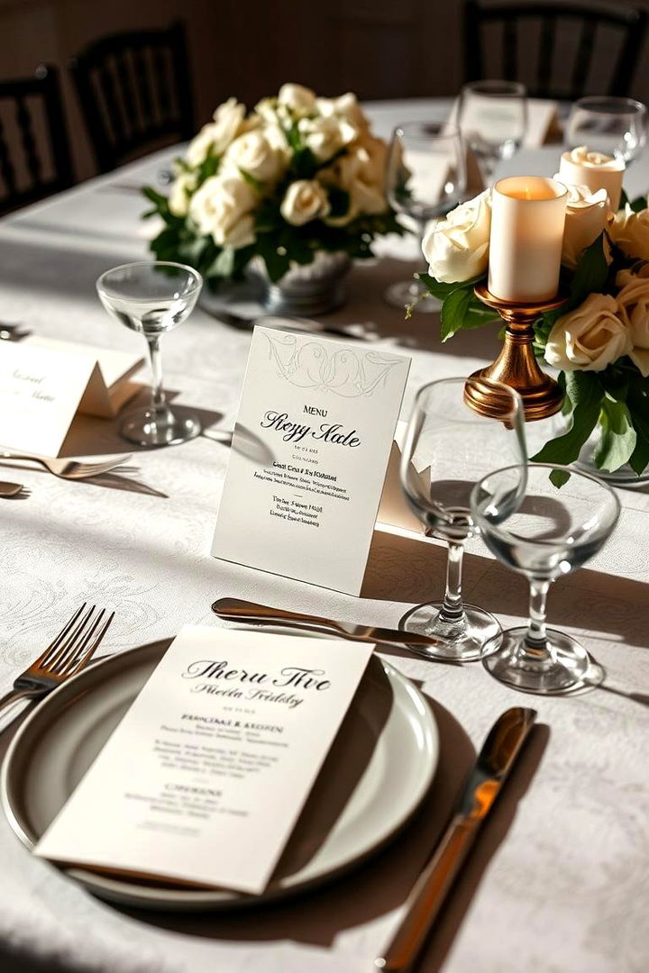 Custom Calligraphy Menus and Place Cards - 22 Wedding Table Decoration Ideas
