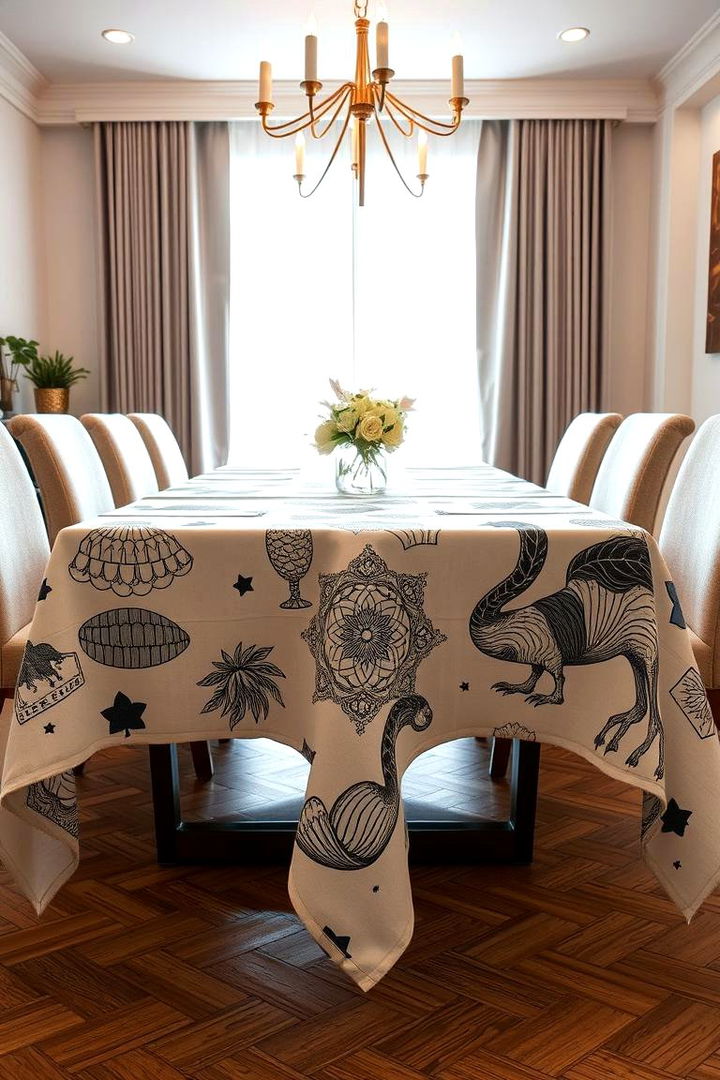 Custom Canvas Tablecloth - 22 Dining Table Decor Ideas