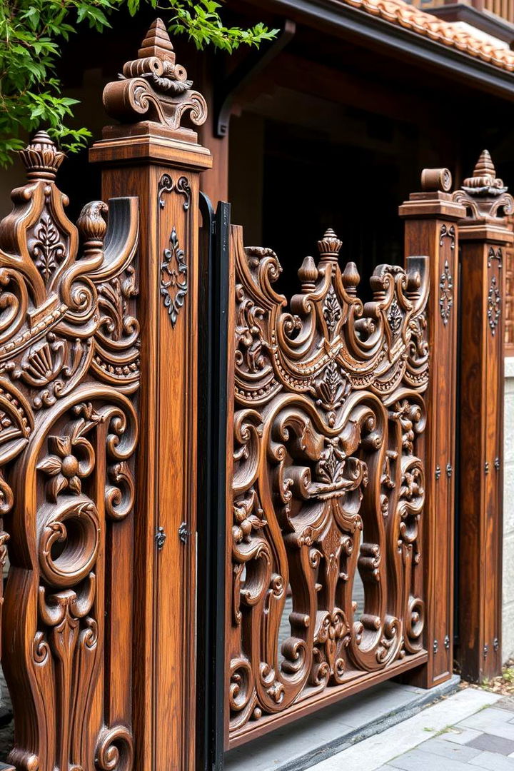 Custom Carved Fence Design - 22 Front Yard Fence Ideas