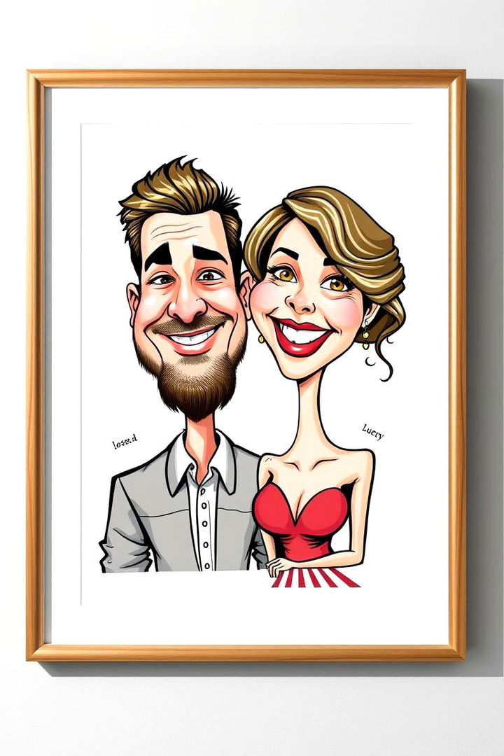 Custom Couple Caricature - 22 First Wedding Anniversary Gift Ideas