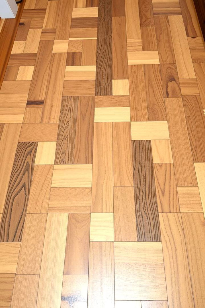 Custom Cut Mosaic Floors - 22 Living Room Wood Floor Ideas