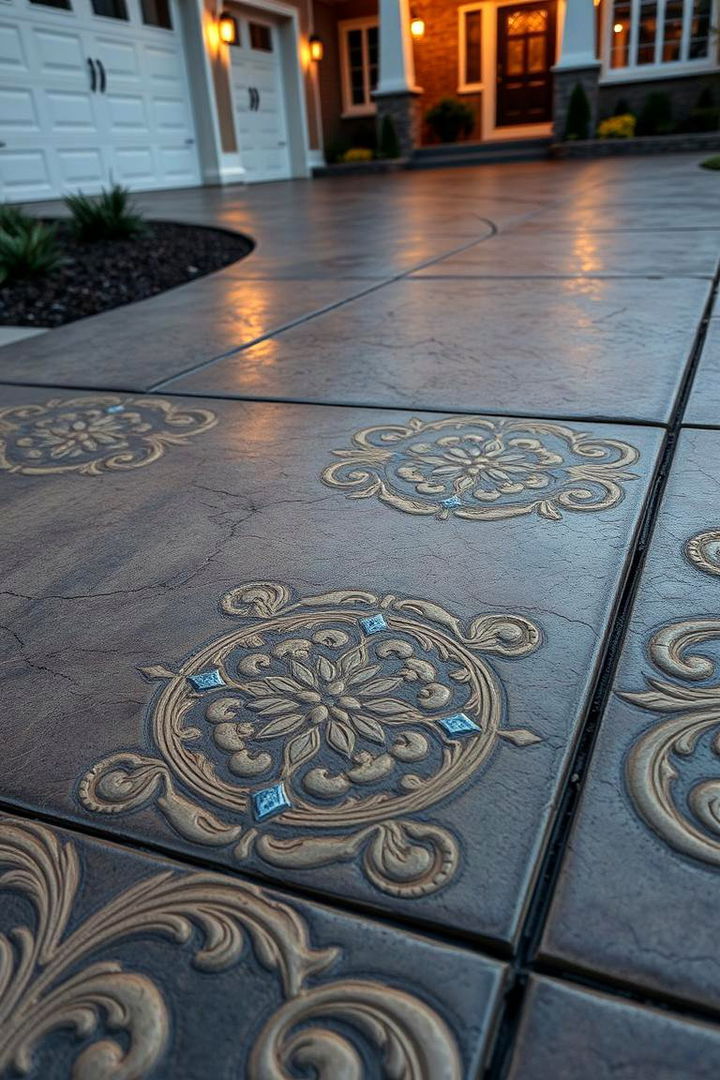 Custom Engraved Designs - 22 Concrete Driveway Ideas