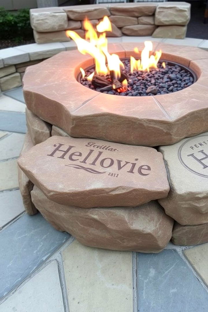 Custom Engraved Stone Fire Pit - 22 Stone Fire Pit Ideas