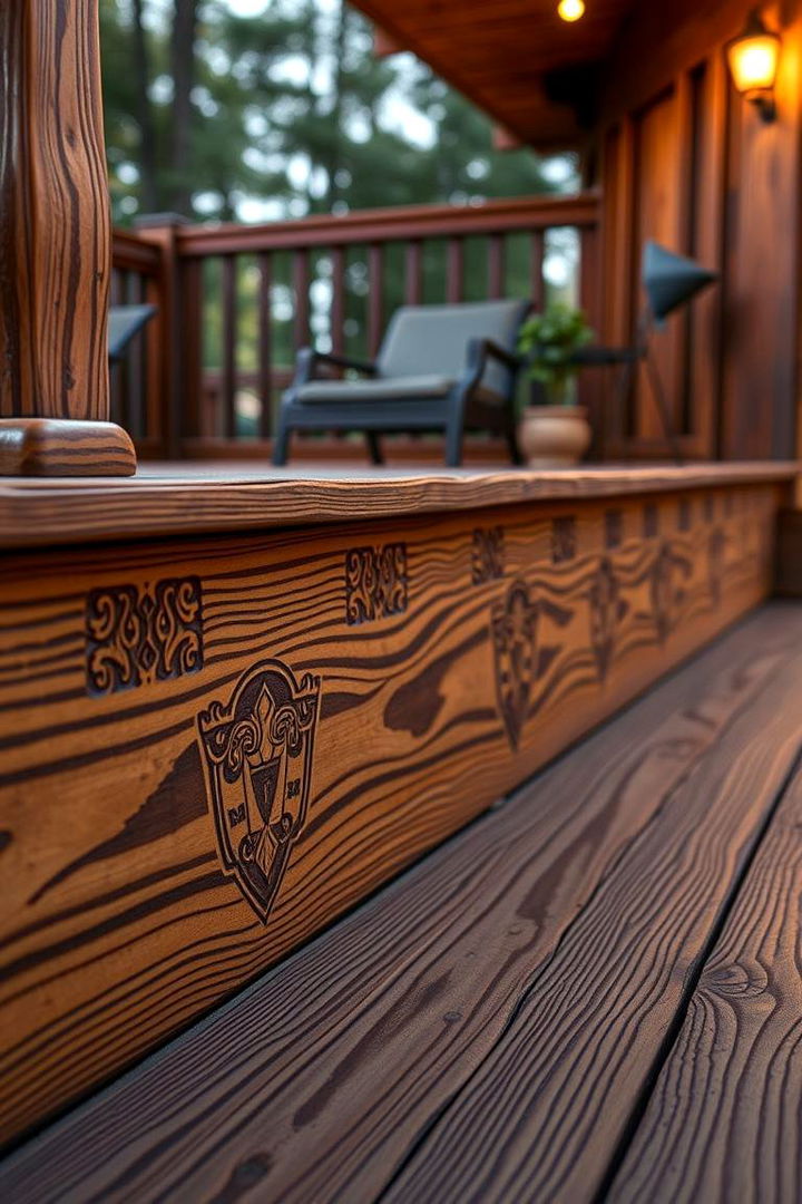 Custom Engraved Wood Designs - 22 Deck Skirting Ideas