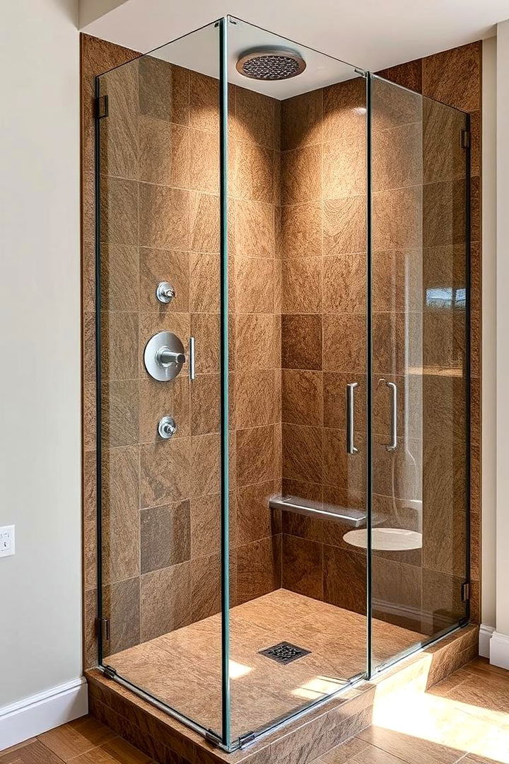 Custom Granite Shower Enclosures - 22 Brown Granite Bathroom Ideas