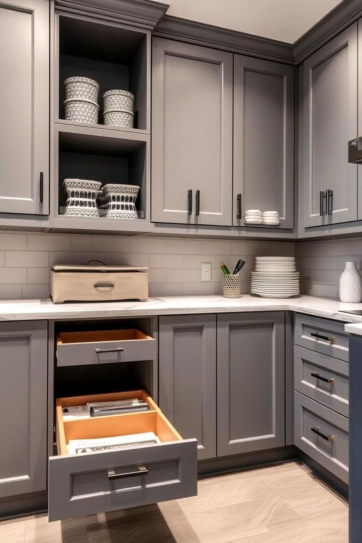 Custom Gray Storage Solutions - 22 Gray Kitchens