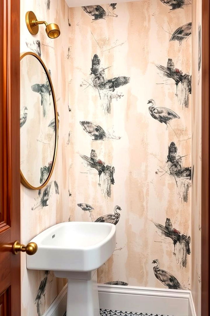 Custom Hand painted Effects - 22 Powder Room Wallpaper Ideas