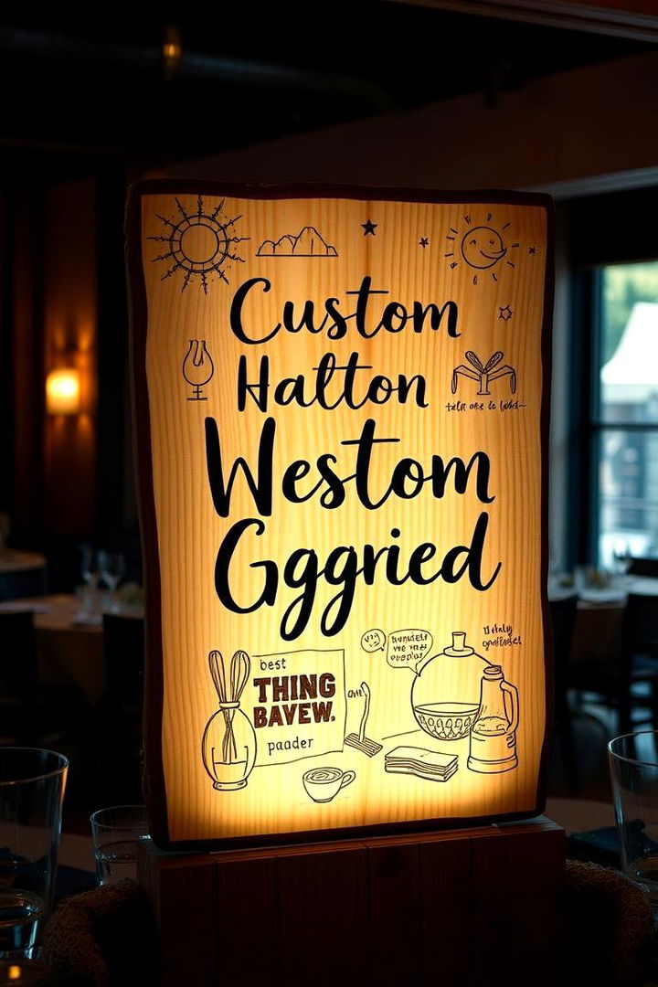 Custom Illustrated Signage - 22 non-floral wedding centerpiece ideas