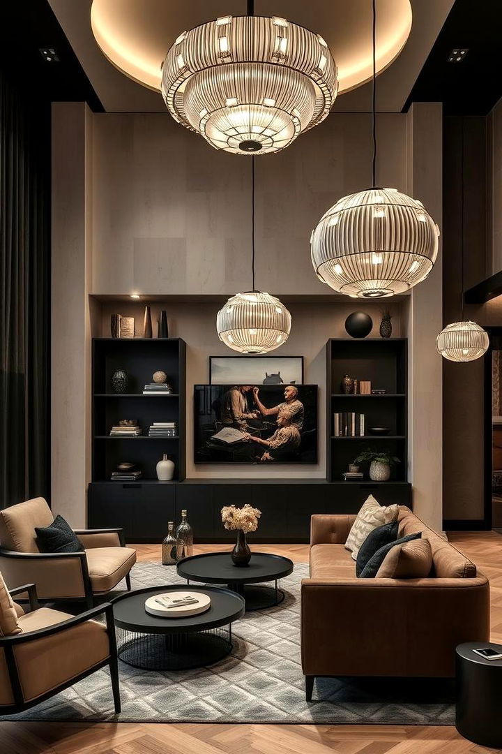 Custom Installation Highlights - 22 Black and Beige Living Room Ideas