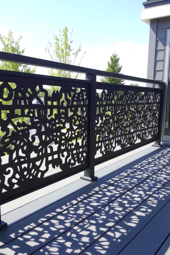 Custom Laser Cut Metal Railing - 22 Deck Railing Ideas