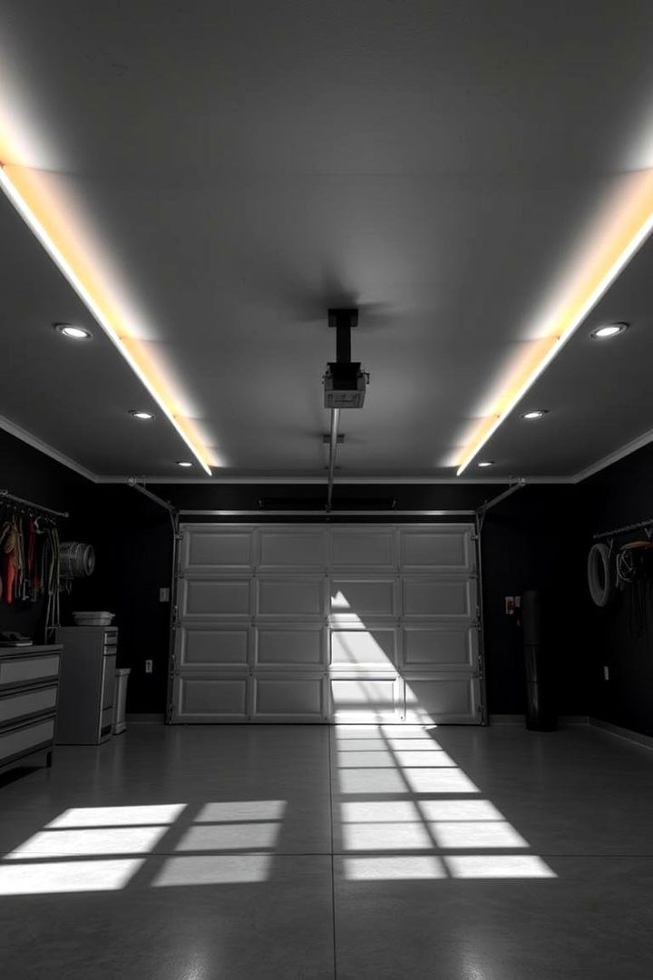 Custom Lighting Features - 22 Black Garage Ideas