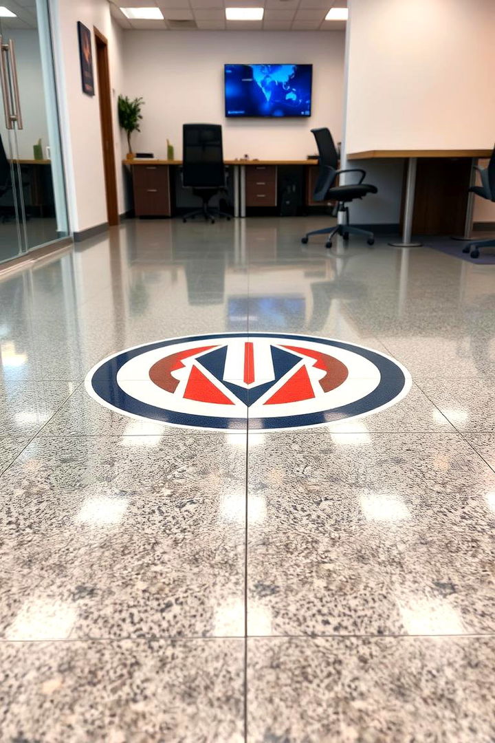 Custom Logo Integration - 22 Epoxy Floor Designs