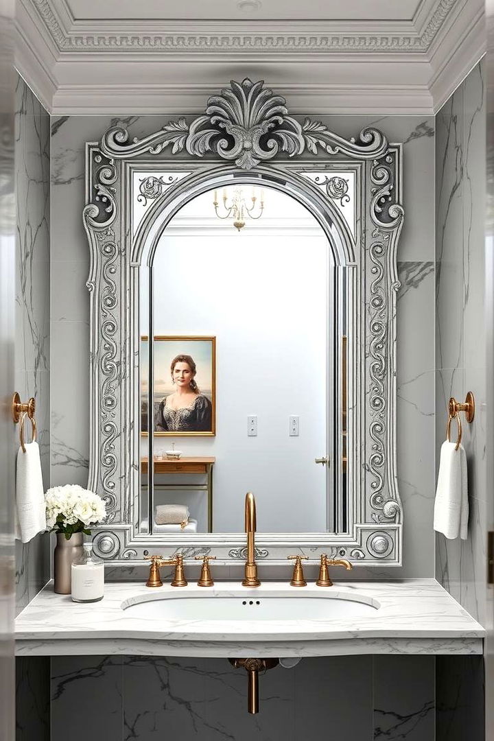 Custom Marble Mirror Frames - 22 Marble Bathroom Ideas
