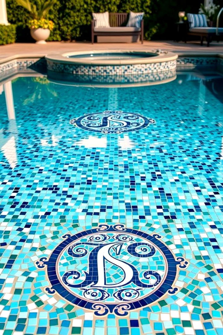 Custom Monograms - 22 Pool Tile Ideas